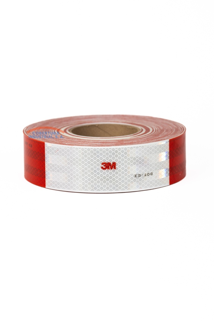 Cinta reflectiva 3M 983-326 2"X150 pies grado diamante rojo/blanco rollo