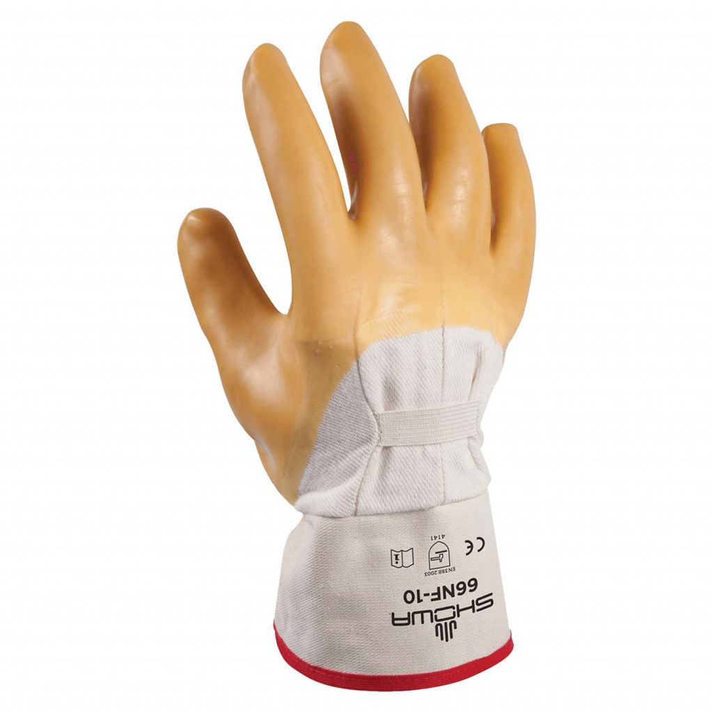 Guante latex Showa 66NF Nitti Gritty liso de primera calidad T. 10 par
