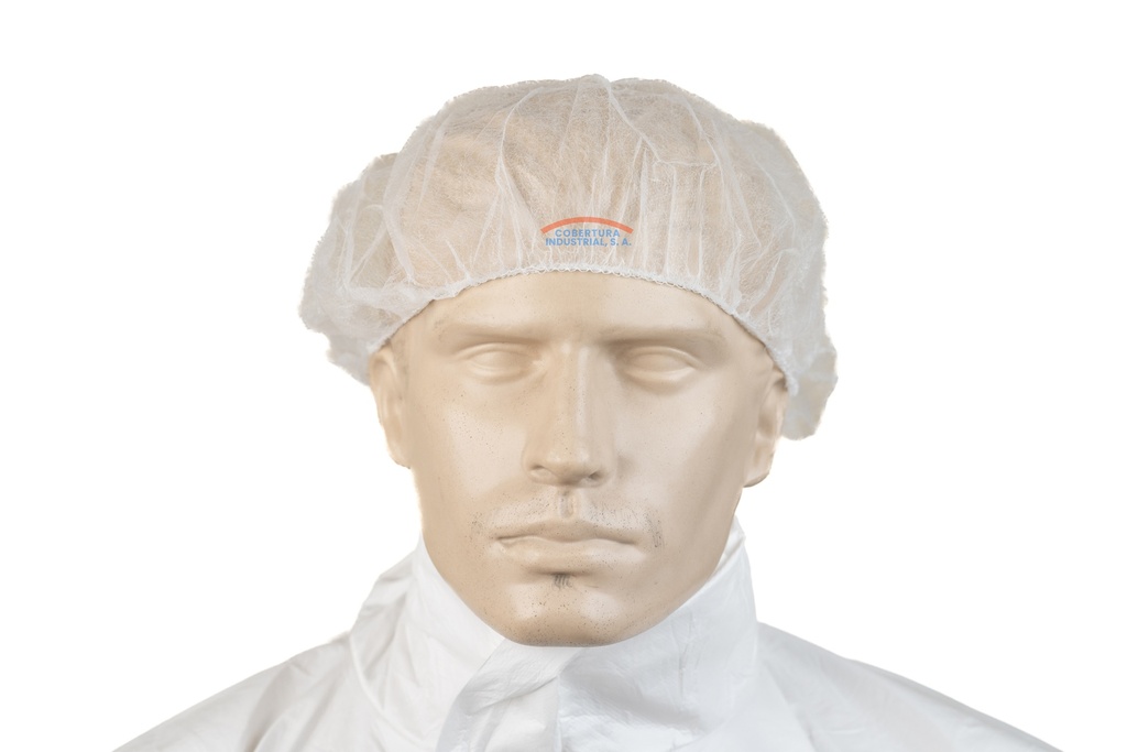 Cofia desechable plegable Importada blanca paquete de 100 unidades