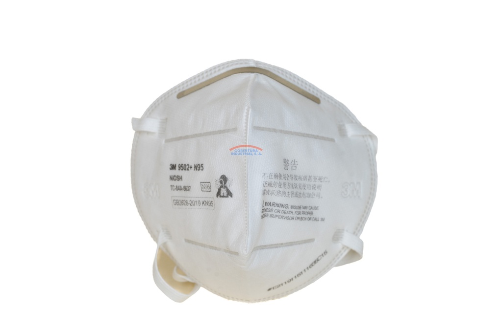 Respirador libre de mantenimiento 3M 9502+ N95/KN95 blanca caja de 50 unidades
