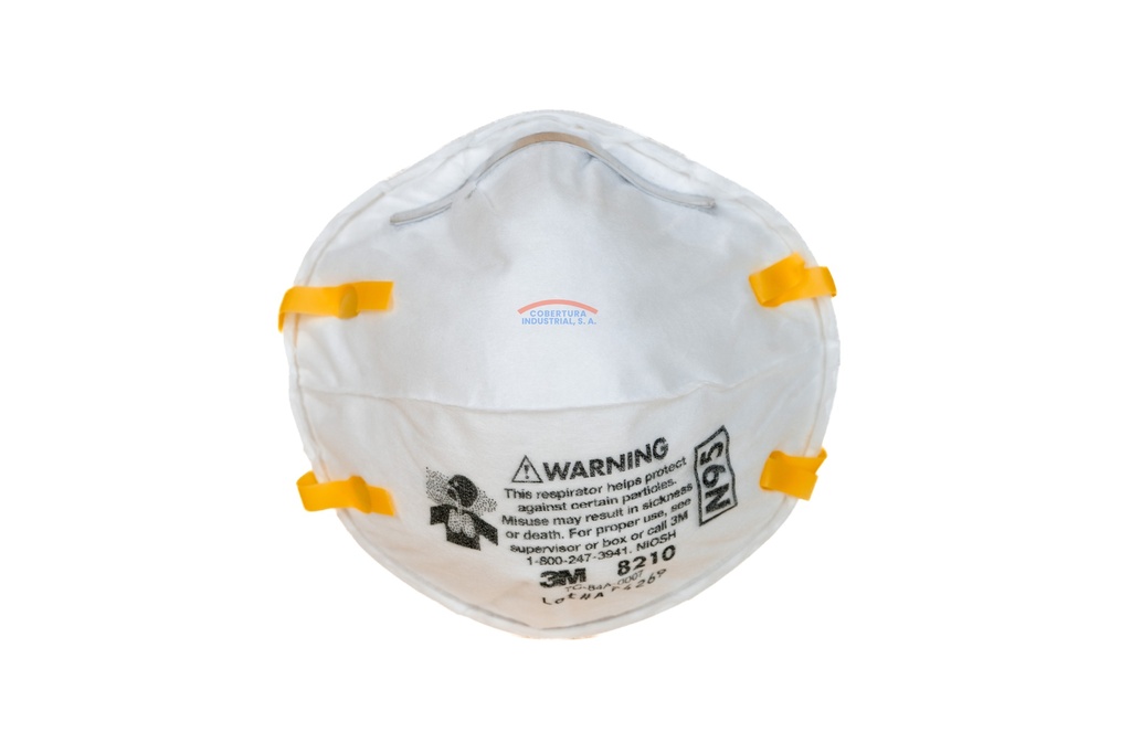 Respirador libre de mantenimiento 3M N95 8210 blanca caja de 20 unidades