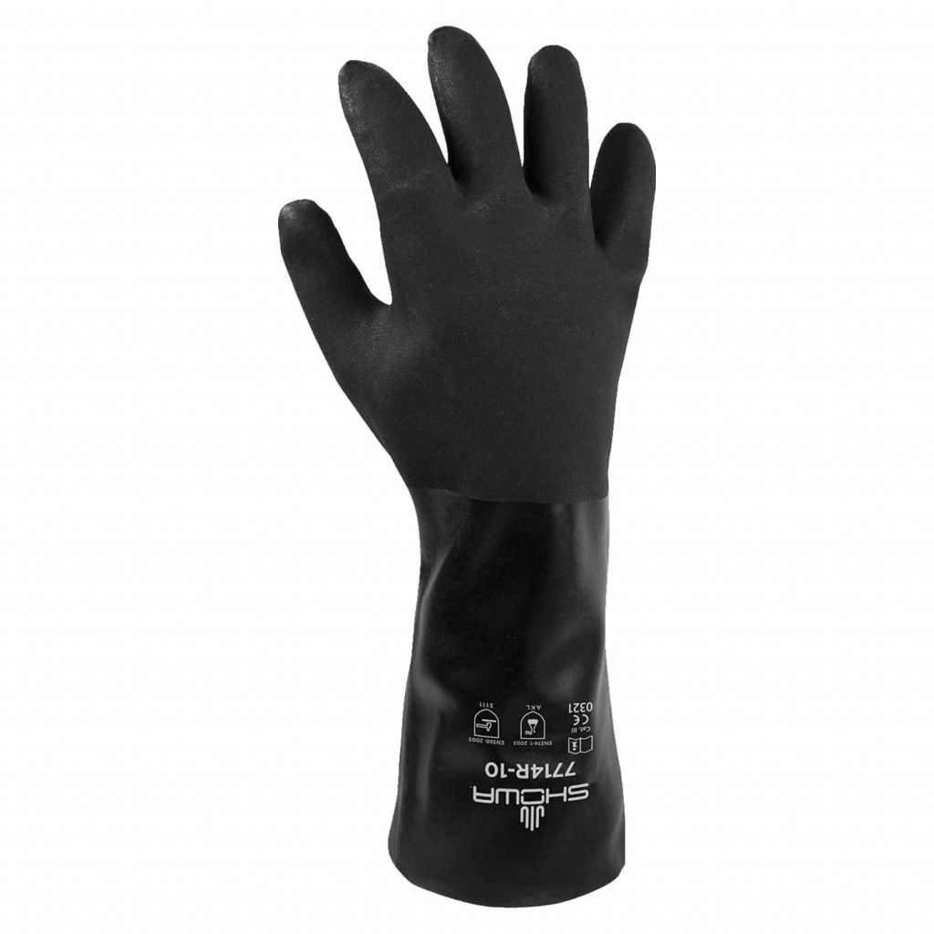 Guante Showa Revestimiento PVC 7714R corrugado de primera T. 10 par
