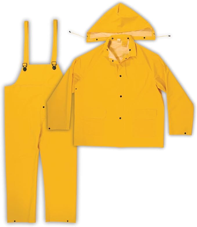 Capa PVC Ciclón 3 piezas (Incluye: pantalón con pechera, chaqueta y gorro) amarilla T. XL unidad