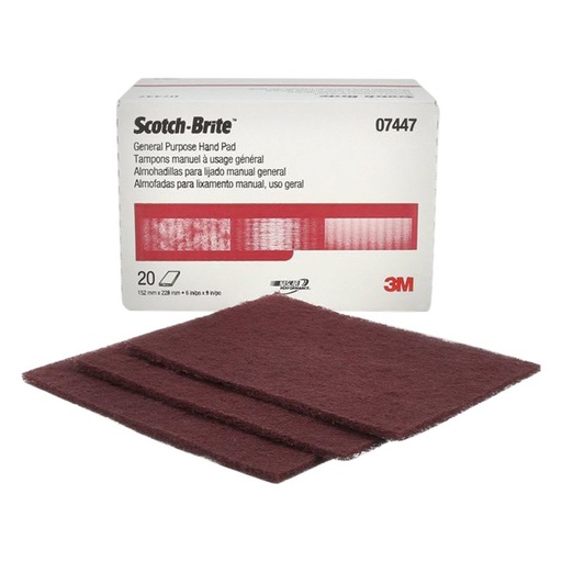 [1526] Esponja 3M Scoth Brite 7447 de fibra abrasiva 6X9 marrón unidad