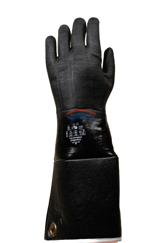 Guante neopreno Showa 6781R-06 alta temperatura hasta 662 °F 18" de largo negro T. 10 par