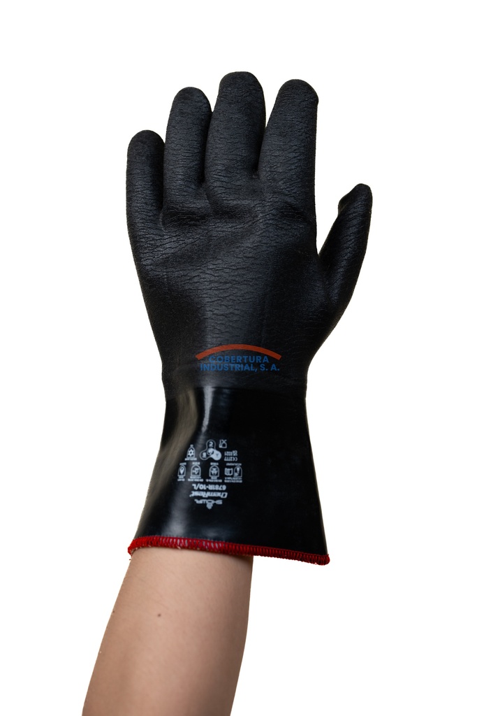 Guante neopreno Showa 6781R alta temperatura hasta 482 °F 12" de largo negro T. 10 par
