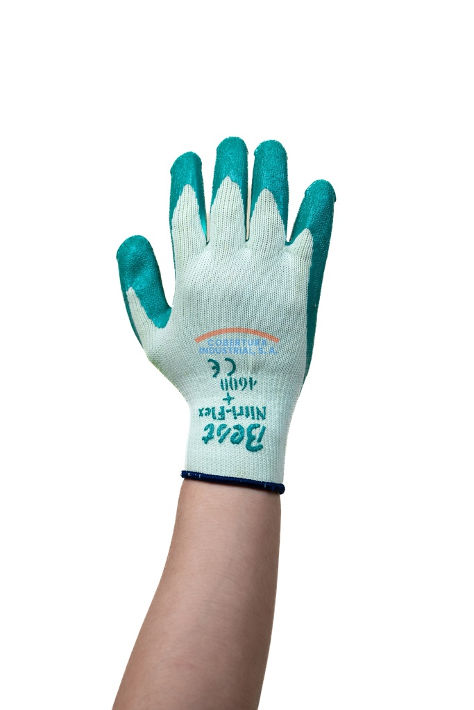 Guante palma de nitrilo Showa 4600 nitri-flex plus verde T. 8 par