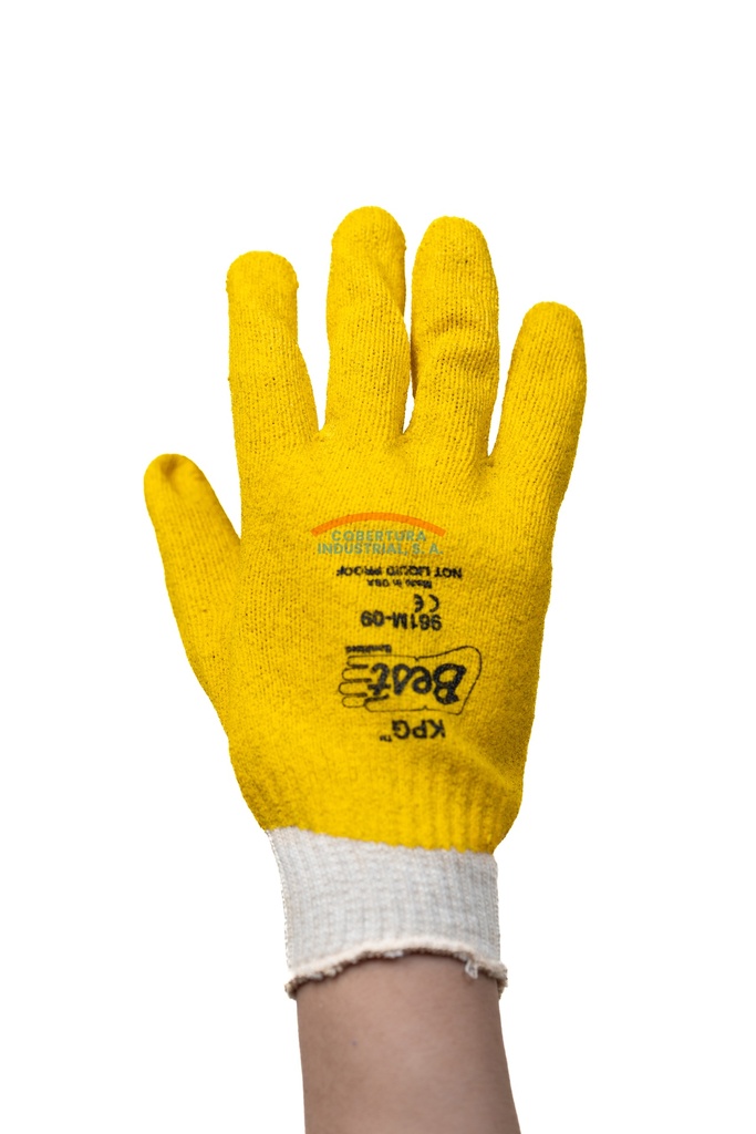 Guante de PVC y forro de algodon Showa KPG 961 amarillo T. 9 par