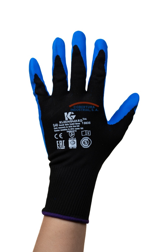 Guante palma de nitrilo Kimberly Clark G40 negro/azul T. 8 par