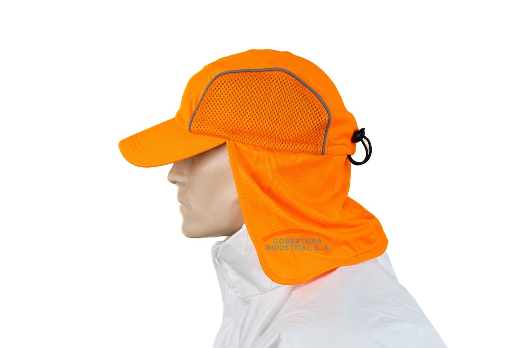Gorra con visera tapa cuello color naranja unidad