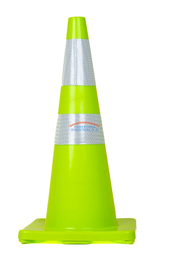 Cono verde de PVC flexible 28" con reflectivo grado diamante unidad