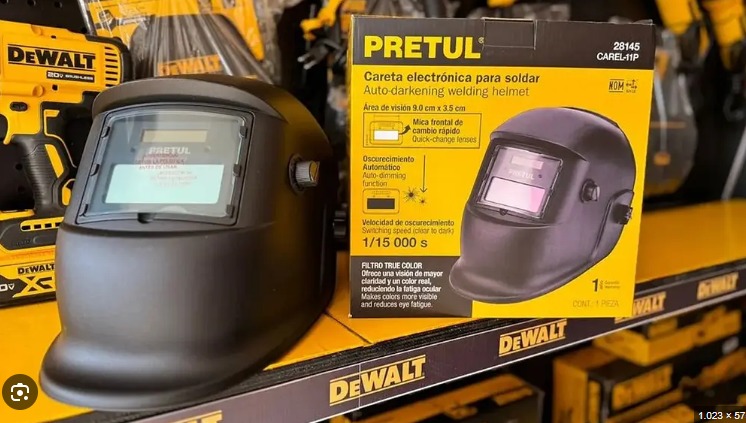 Careta electrónica Pretul 28145 para soldar sombra 11 con batería unidad