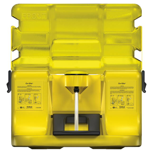 Lavaojos portátil aprobado ANSI capacidad 7 gl amarillo unidad