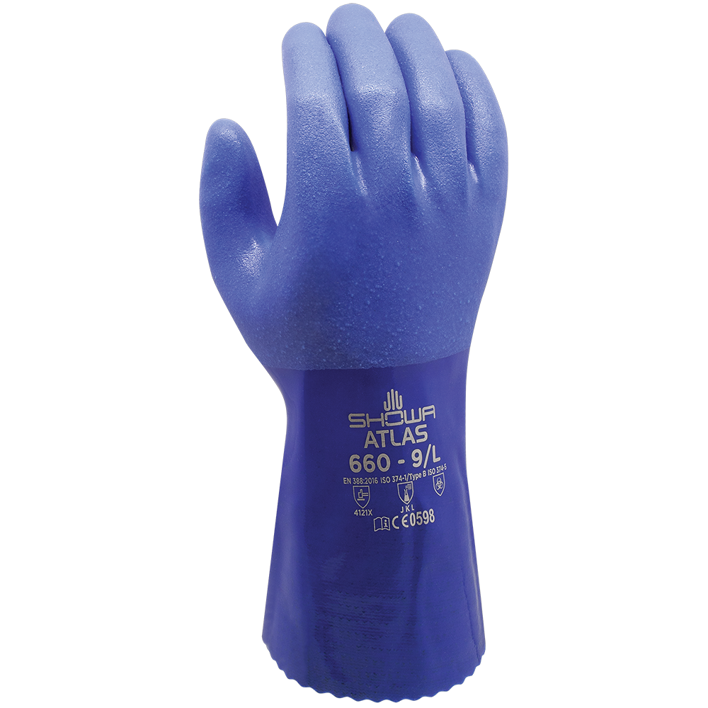 Guante PVC SHOWA 660 azul T. 9 par  