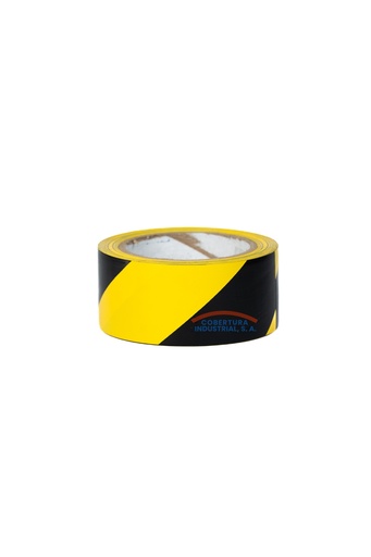 [1263] Cinta delimitadora de area TW Zebra 2"X5 mts negro/amarillo rollo