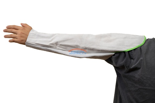 [1117] Mangas de cuero nacional gris T. unica par