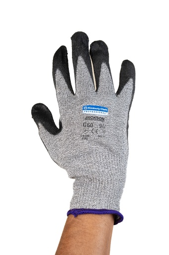 [1167] Guante palma de poliuretano Kimberly Clark G60 anticorte nivel 3 gris T. 9 par