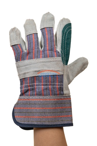 [1476] Guante cuero y lona TW palma reforzada T. unica par