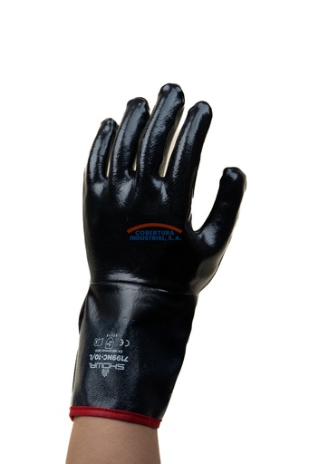 [1496] Guante nitrilo Showa 7199NC Nitri-pro liso azul T. 10 par