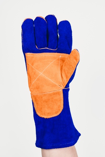 [1497] Guante cuero BRAVO Soldador Azul Kevlar T. unica par