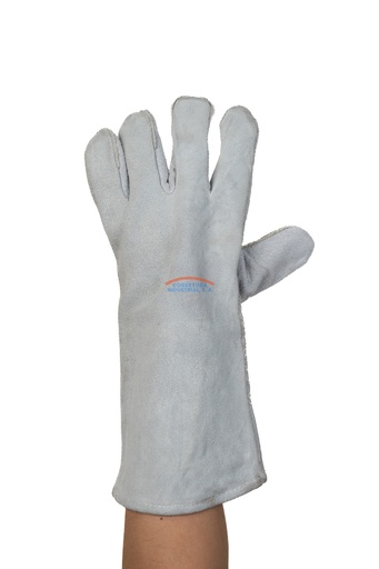 [1498] Guante cuero TW Soldador enguatado gris T. unica par