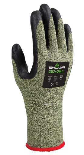 [1673] Guante palma de nitrilo Showa 257L-08 IR anticorte Nivel 7 T. M par