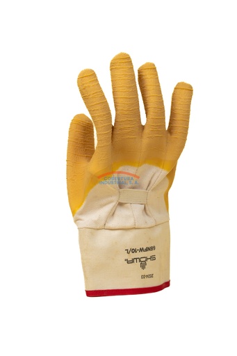 [1834] Guante latex Showa 66NFW Nitti Gritty corrugado de primera calidad T. 10 par