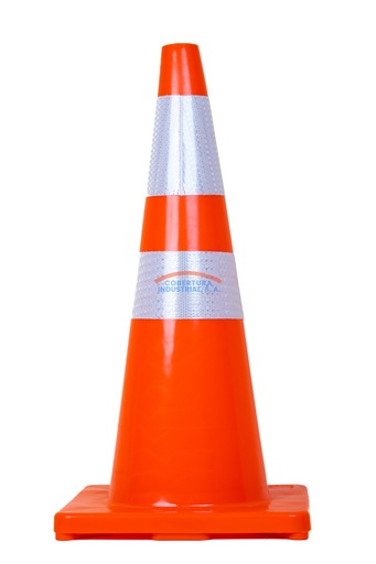 [1543] Cono naranja de PVC flexible 28" con reflectivo grado diamante unidad