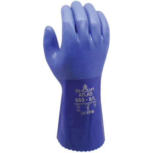 [2022] Guante PVC SHOWA 660 azul T. 9 par  
